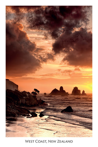16 - Post Art Postcard - Sunset Cliffs, West Coast