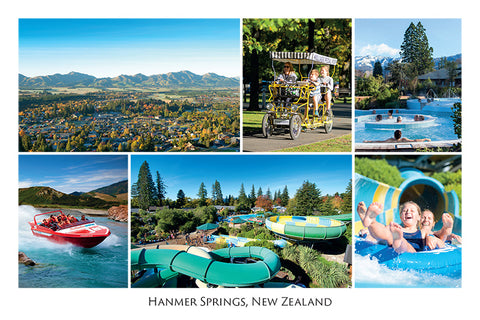 213 - Post Art Postcard - Hanmer Springs Composite