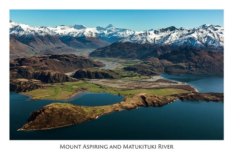 544 - Post Art Postcard - Mount Aspiring and Matukituki River