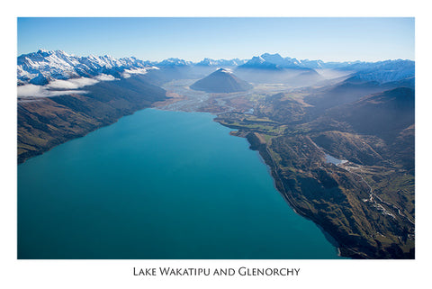552 - Post Art Postcard - Lake Wakatipu and Glenorchy - Aerial