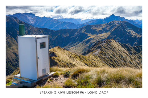 606 - Post Art Postcard - Speaking Kiwi Lesson 6 - Long Drop