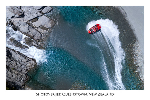 727 - Post Art Postcard - Shotover Jet Aerial