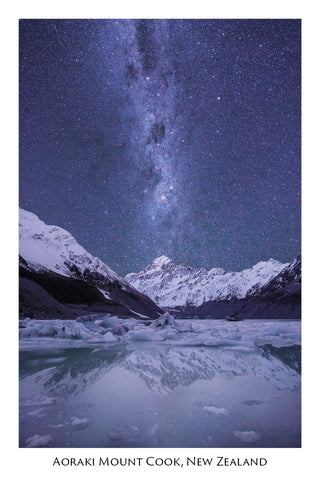 738 - Post Art Postcard - Aoraki Mount Cook Milky Way