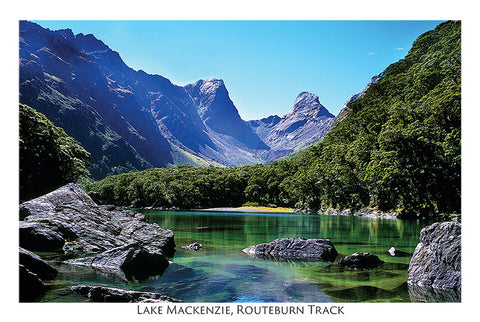 76 - Post Art Postcard - Lake Mackenzie, Routeburn