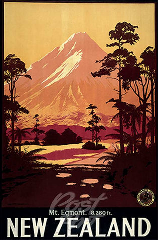907 - Post Art Postcard - Mt Egmont Vintage