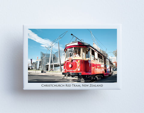 FM0064 - Post Art Magnet - Christchurch Red Tram and Art Gallery