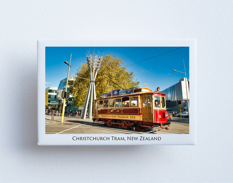 FM0065 - Post Art Magnet - Christchurch Red Tram Hereford Street