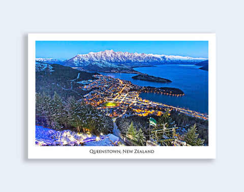 104 - Post Art Postcard - Queenstown in the Snow
