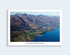 176 - Post Art Postcard - Glenorchy Village Aerial