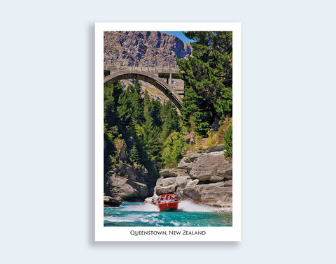 196 - Post Art Postcard - Shotover Jet Queenstown