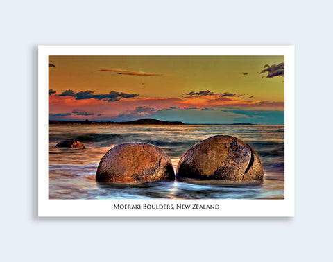 276 - Post Art Postcard - Moeraki Boulders
