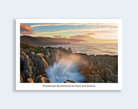29 - Post Art Postcard - Blow Holes at Sunset