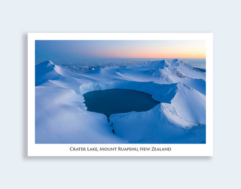 516 - Post Art Postcard - Crater Lake, Mount Ruapehu
