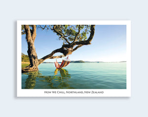 524 - Post Art Postcard - How we chill, Northland