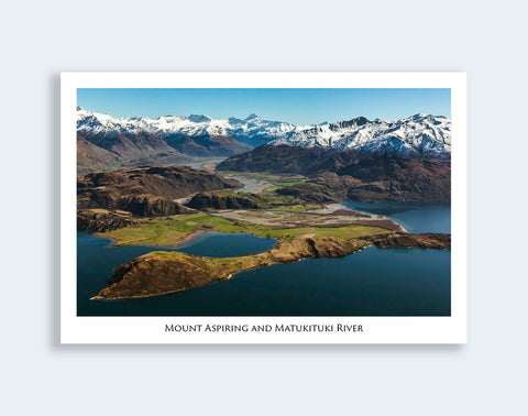 544 - Post Art Postcard - Mount Aspiring and Matukituki River