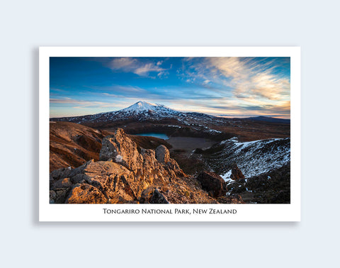 545 - Post Art Postcard - Mount Ruapehu and Lower Tama Lake