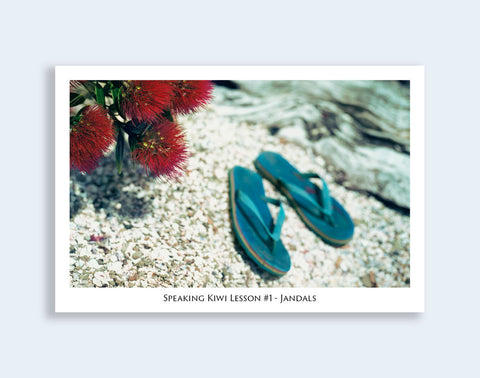 547 - Post Art Postcard - Speaking Kiwi Lesson #1 - Jandals