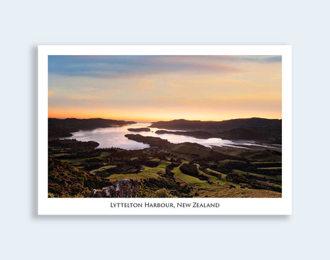571 - Post Art Postcard - Lyttelton Harbour - Sunrise