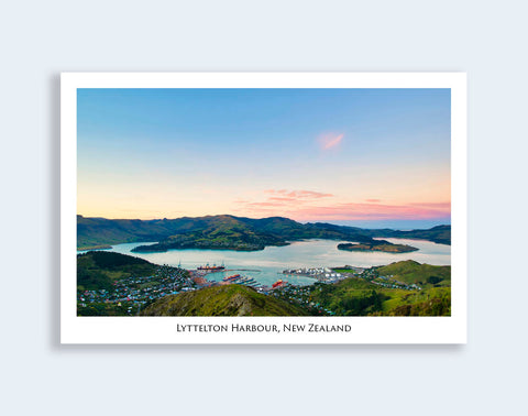 573 - Post Art Postcard - Lyttelton Harbour - Sunrise from Gondola