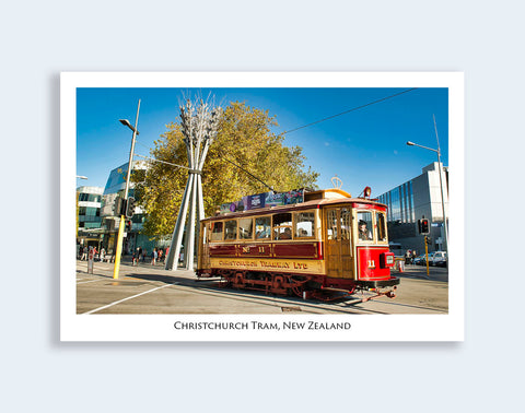 575 - Post Art Postcard - Christchurch Red Tram
