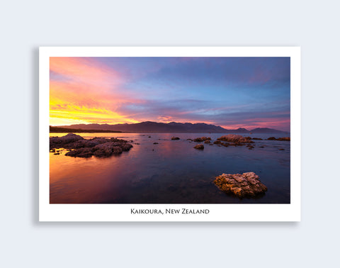 585 - Post Art Postcard - Kaikoura Sunset