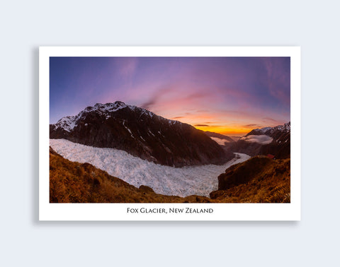591 - Post Art Postcard - Fox Glacier Sunset