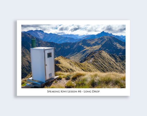 606 - Post Art Postcard - Speaking Kiwi Lesson 6 - Long Drop