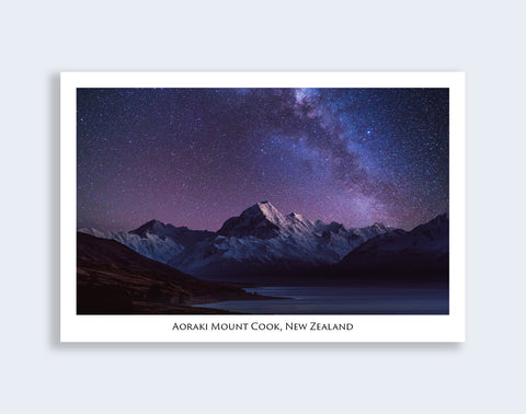 645 - Post Art Postcard - Mount Cook Milky Way