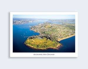 663 - Post Art Postcard - Auckland - aerial from North Head