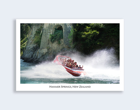 707 - Post Art Postcard - Hanmer Springs Jetboating