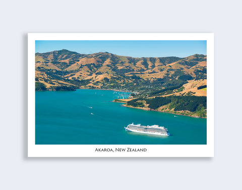715 - Post Art Postcard - Akaroa Cruise Ship