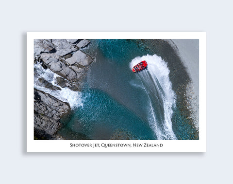 727 - Post Art Postcard - Shotover Jet Aerial