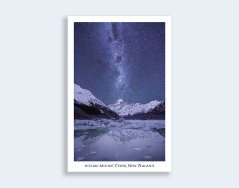 738 - Post Art Postcard - Aoraki Mount Cook Milky Way