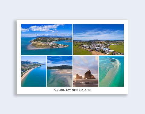 755 - Post Art Postcard - Golden Bay Composite