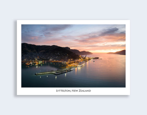772 - Post Art Postcard - Lyttelton at Sunrise