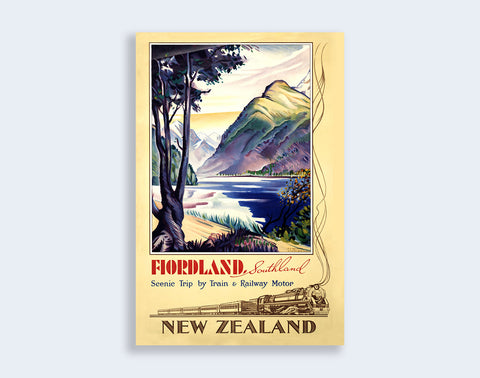 901 - Post Art Postcard - Fiordland Vintage