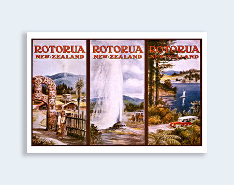 908 - Post Art Postcard - Rotorua Vintage