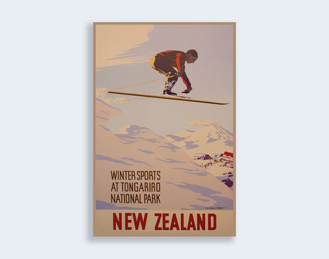 916 - Post Art Postcard - Winter Sports Tongariro