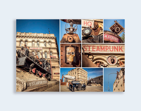 PCL 1013 - Sisson Postcard - Oamaru Steampunk Montage