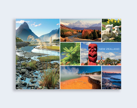 PCL 1028 - Sisson Postcard - New Zealand Montage