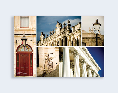 PCL 1047 - Sisson Postcard - Oamaru Buildings Medley