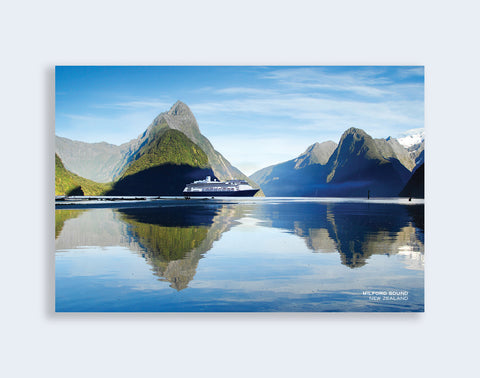 PCL 1080 - Sisson Postcard - Milford Sound with Cruise Ship