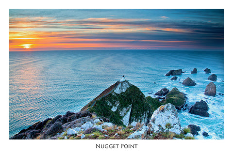 195 - Post Art Postcard - Nugget Point Sunrise