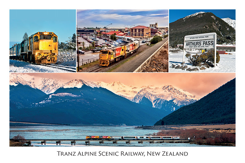 Alpine Trans Train 224 - Post Art Postcard - Trans Alpine Rail