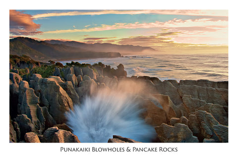 29 - Post Art Postcard - Blow Holes at Sunset