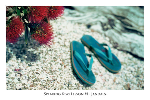 547 - Post Art Postcard - Speaking Kiwi Lesson #1 - Jandals