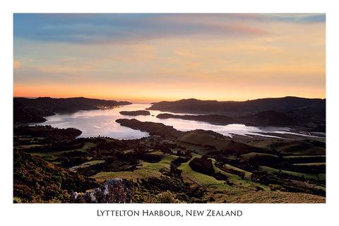 571 - Post Art Postcard - Lyttelton Harbour - Sunrise