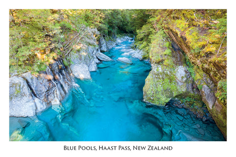 671 - Post Art Postcard - Blue Pools, Haast Pass