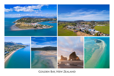 755 - Post Art Postcard - Golden Bay Composite