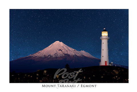 N76 - Post Art Postcard - Mt Taranaki & Lighthouse